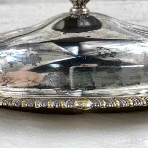 Vintage Dining Vintage Sheridan Silver Plate Butter Dish Tray